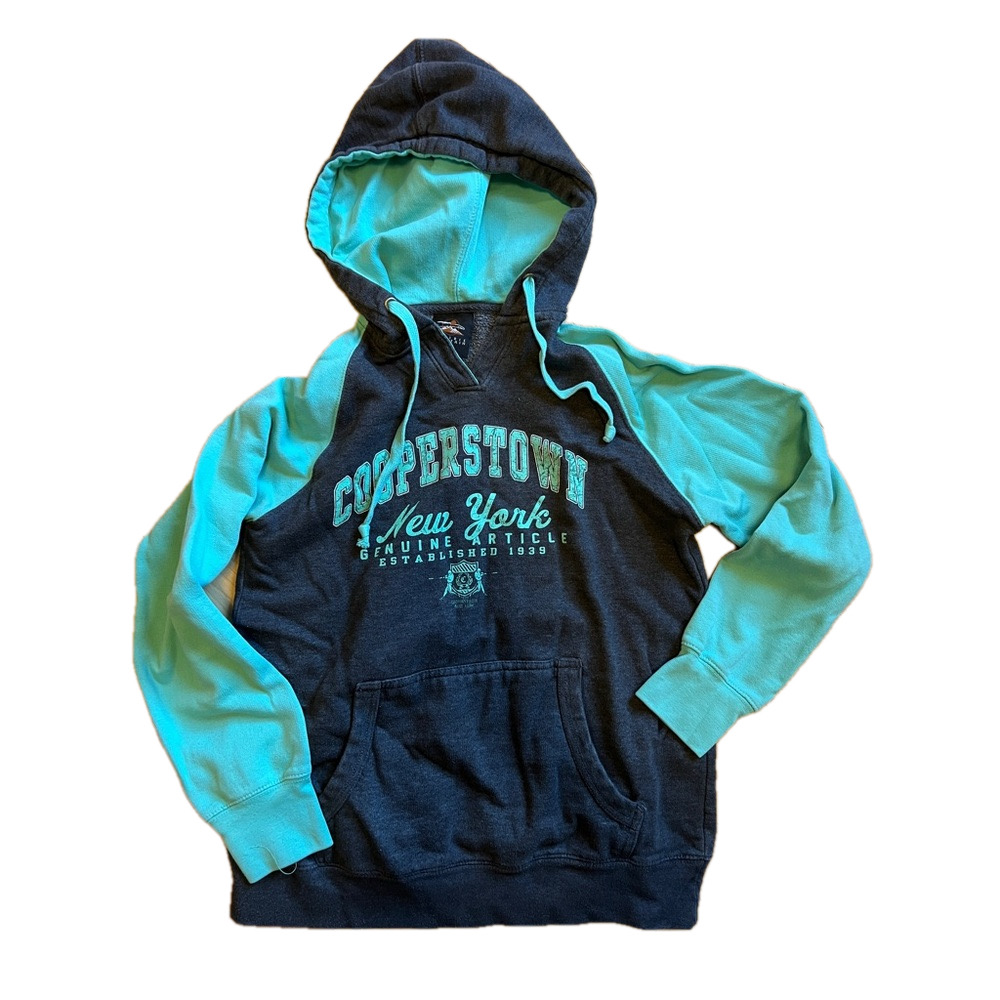 Cooper’s Town New York Graphic Hoodie Sweatshirt Size Small Unisex Baseball